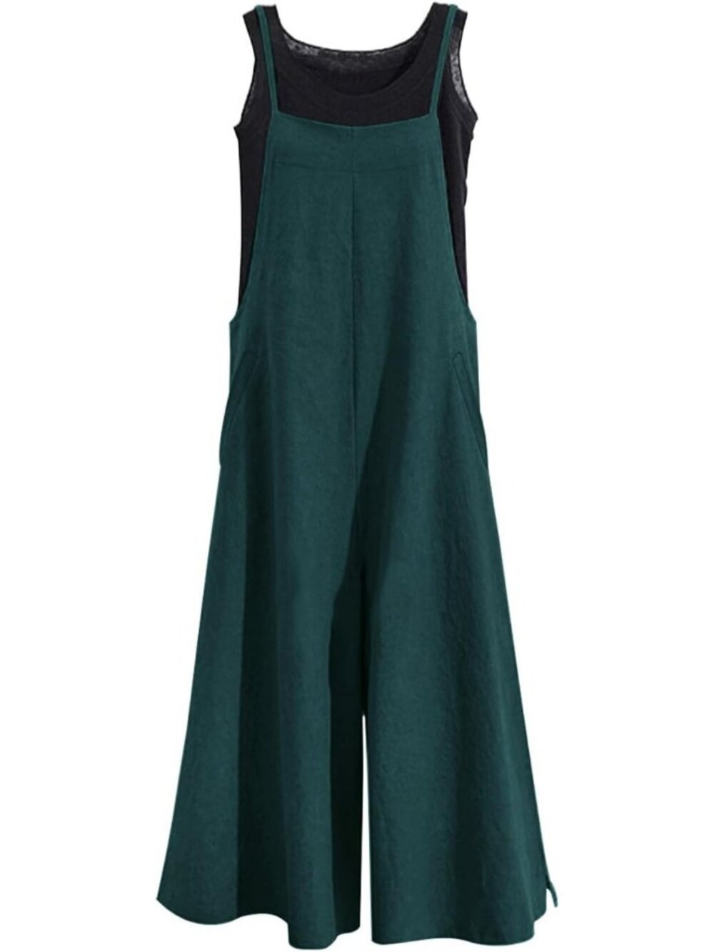 Casual Loose Wide Leg Jumpsuits for Women | Baggy Cotton Overalls with Pockets